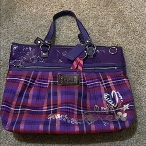 Coach Poppy Zip Close Tote Bag